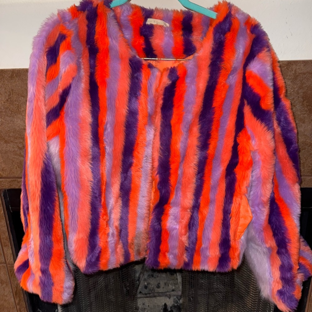 Hot & Delicious Vibrant Striped Teddy Jacket
